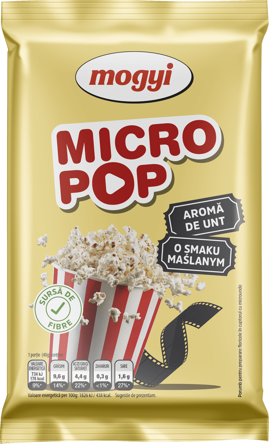 MOGYI Popcorn do mikrofali o smaku maślanym 80g