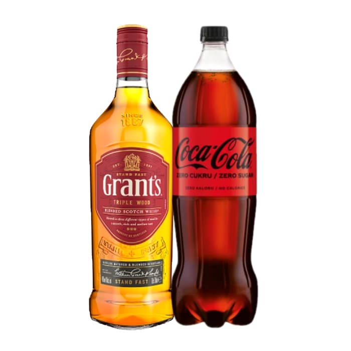 Zestaw Whisky Grants Blend Szkocka 700ml + Coca Cola Zero 1,5l