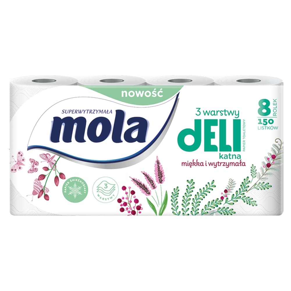 MOLA DELIKATNA Papier toaletowy 8 rolek
