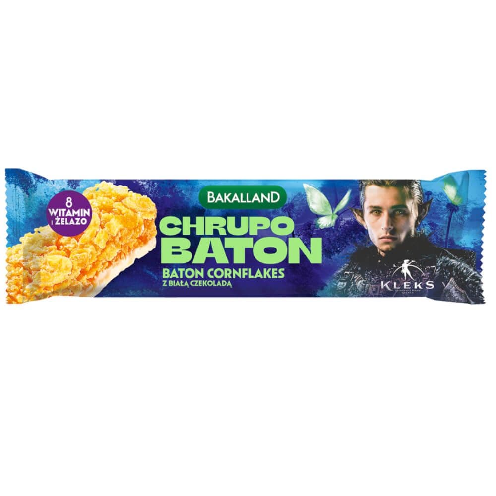 BAKALLAND Akademia Pana Kleksa Chrupo baton cornflakes z białą czekoladą 25g