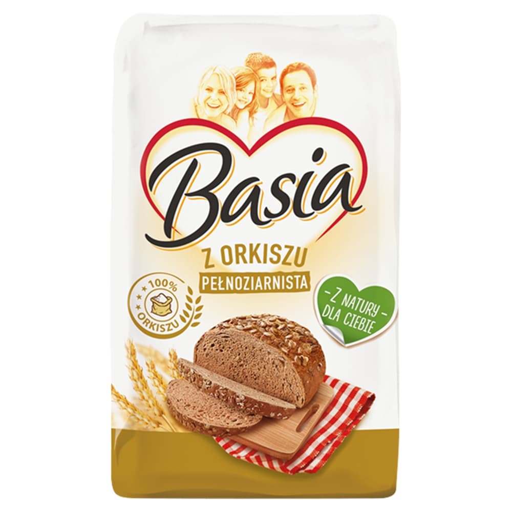BASIA Mąka orkiszowa pełnoziarnista Typ 1850 900 g