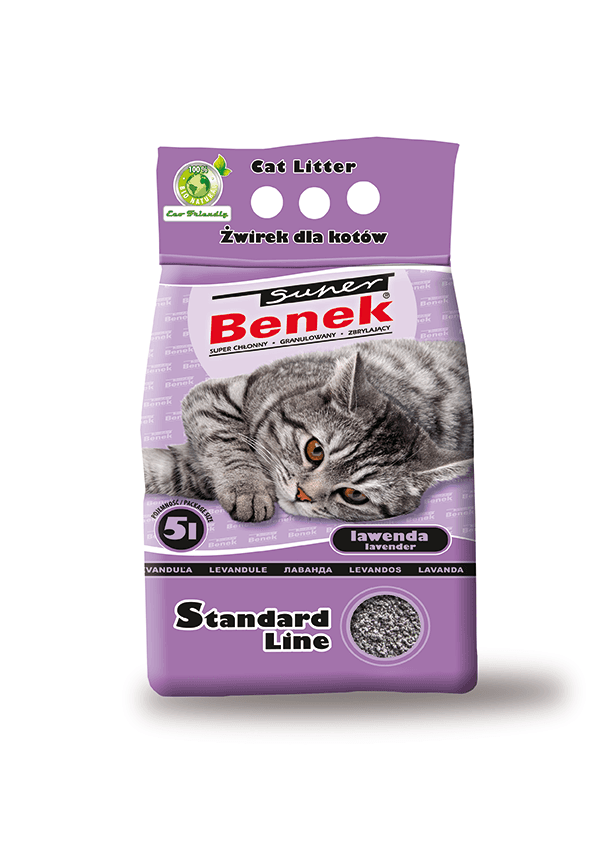 BENEK Żwirek bentonitowy uniwersalny o zapachu lawendowym dla kotów 5000 ml