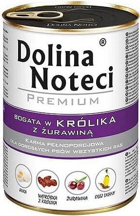 DOLINA NOTECI Karma mokra dla psów z królikiem i żurawiną 400 g