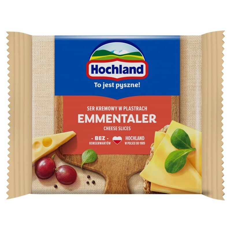 HOCHLAND Ser kremowy Emmentaler w plastrach 130 g