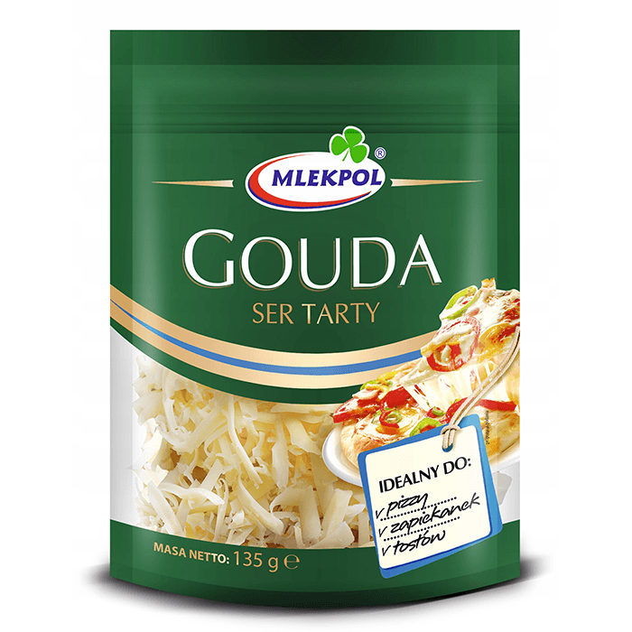 MLEKPOL Ser żółty Gouda tarty 135 g