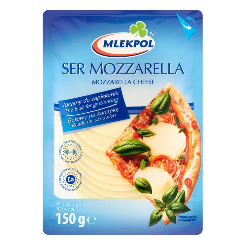 MLEKPOL Ser Mozarella w plastrach 150 g