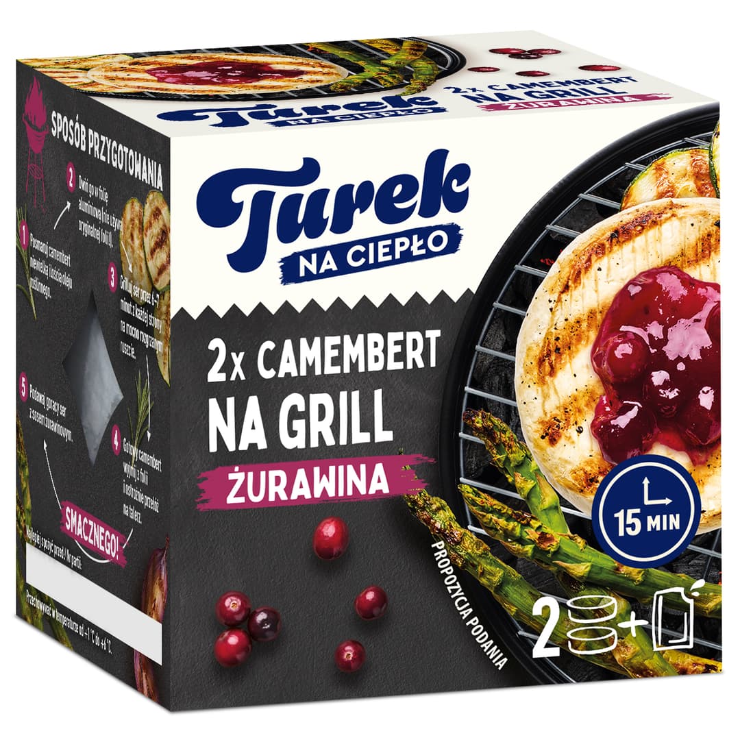 TUREK NA CIEPŁO Ser pleśniowy Camembert na grill żurawina (2x100 g) 200 g