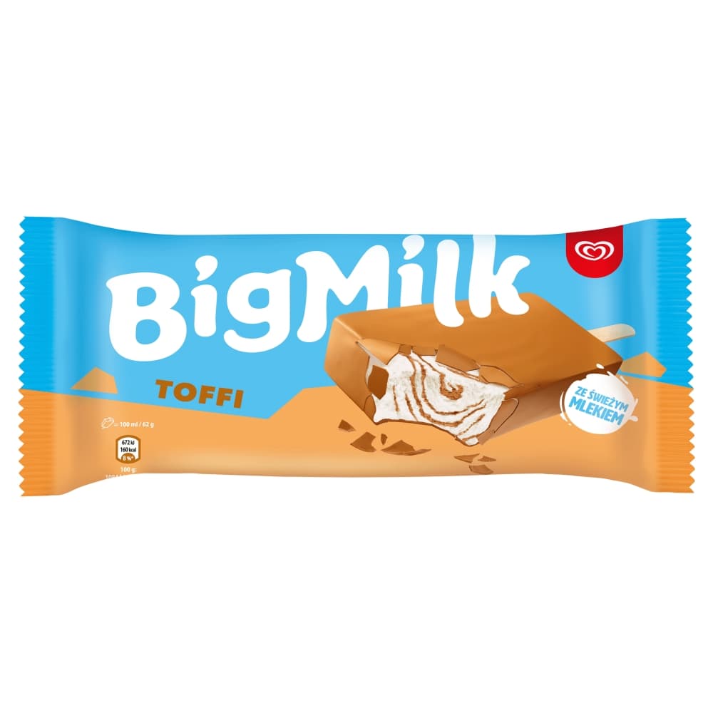 BIG MILK Lody o smaku toffi na patyku 100 ml