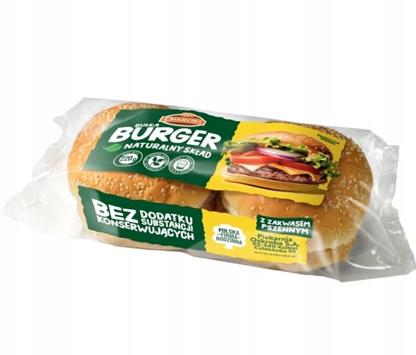 OSKROBA Bułka pszenna z sezamem hamburger 4 szt. 220g