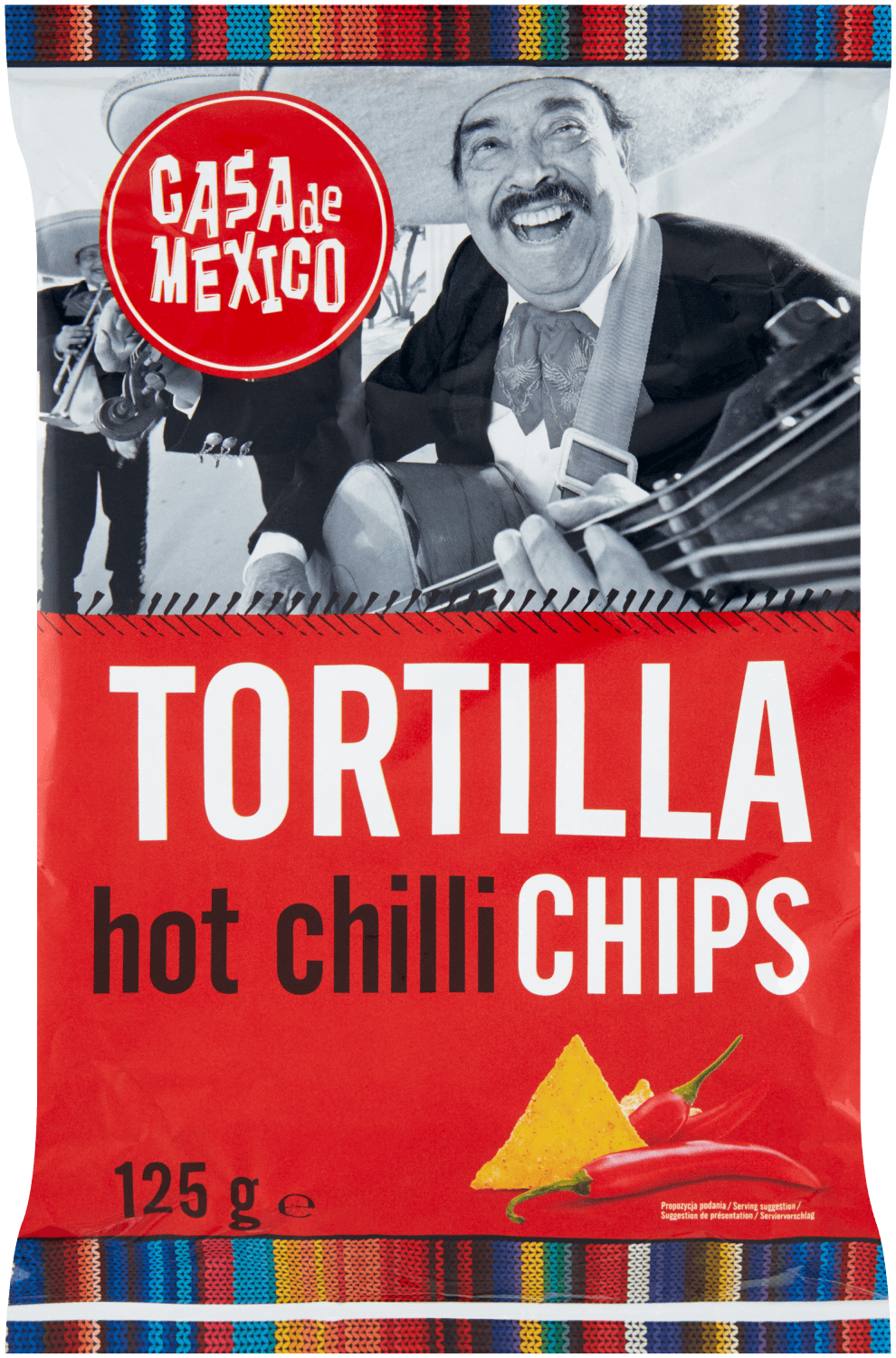 CASA DE MEXICO Tortilla Chipsy kukurydziane o smaku chili 125g