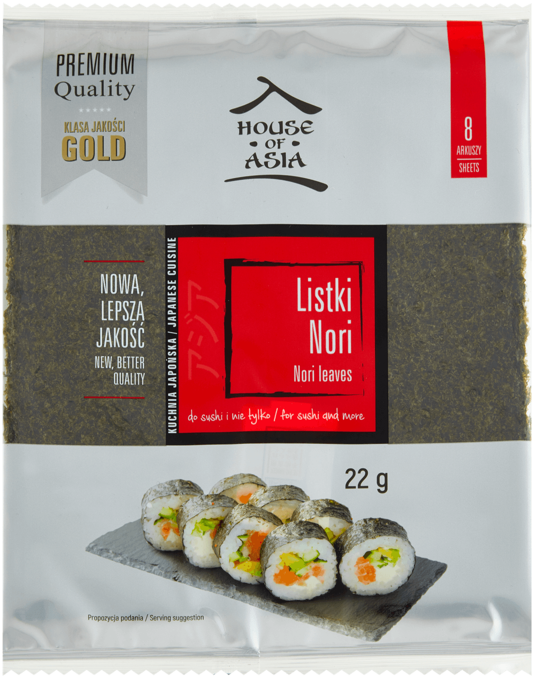 HOUSE OF ASIA Liście alg morskich 8szt 22g