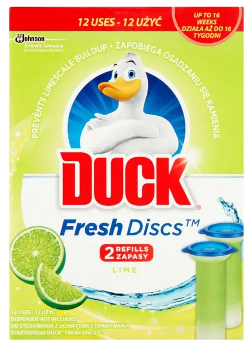 DUCK FRESH DISCS Zapas krążka żelowego do toalety LIME 2 szt. 72ml