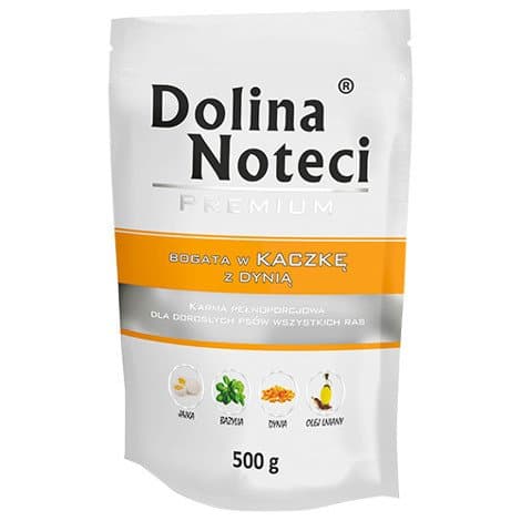 DOLINA NOTECI PREMIUM Mokra karma dla psa bogata w kaczkę z dynią saszetka 500 g
