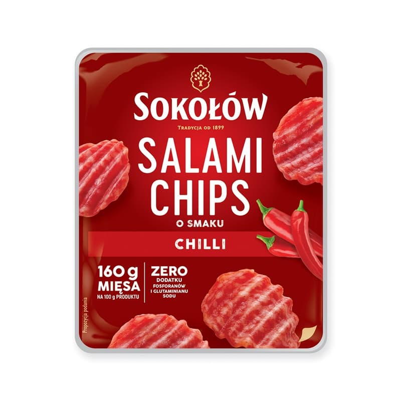 SOKOŁÓW Chipsy salami o smak chilli 60 g