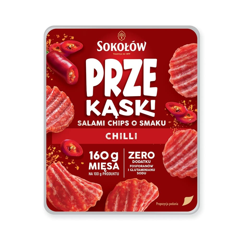 SOKOŁÓW PRZEkąski Chipsy salami o smak chilli 60 g