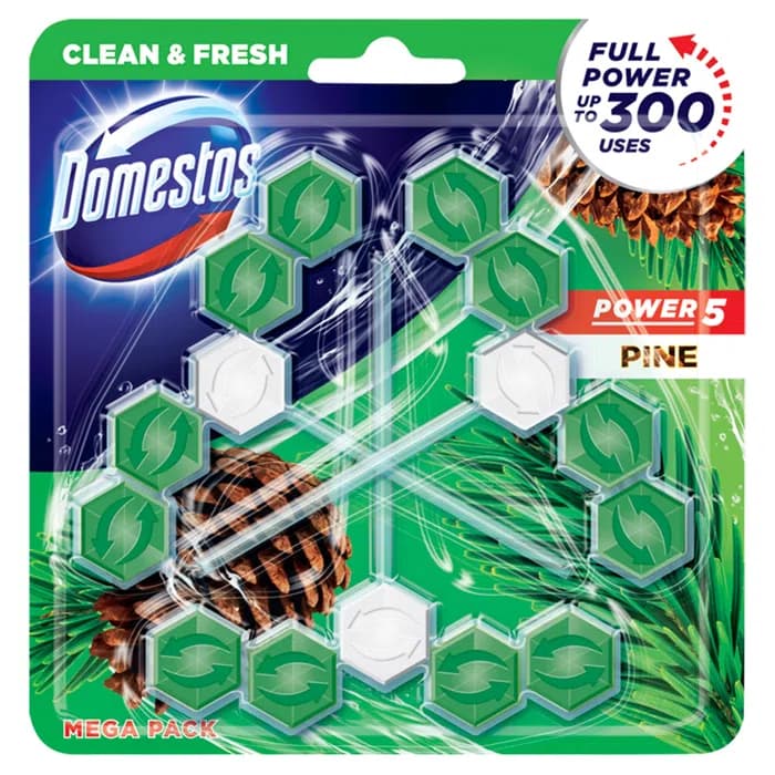 DOMESTOS POWER 5 Kostka toaletowa 3x55 g Pine