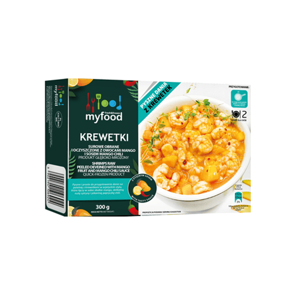 MYFOOD Krewetki z mango z sosem mango-chilli mrożone 300 g