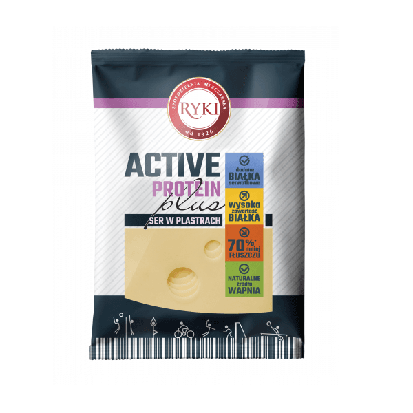 RYKI ACTIVE PROTEIN Ser żółty proteinowy w plastrach 135 g