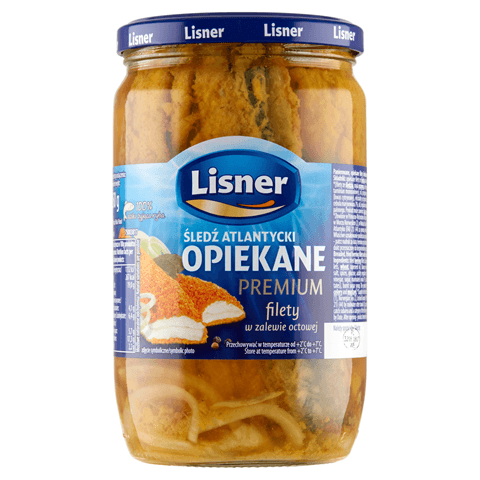 LISNER Śledź atlantycki opiekane premium filety w zalewie octowej 700 g