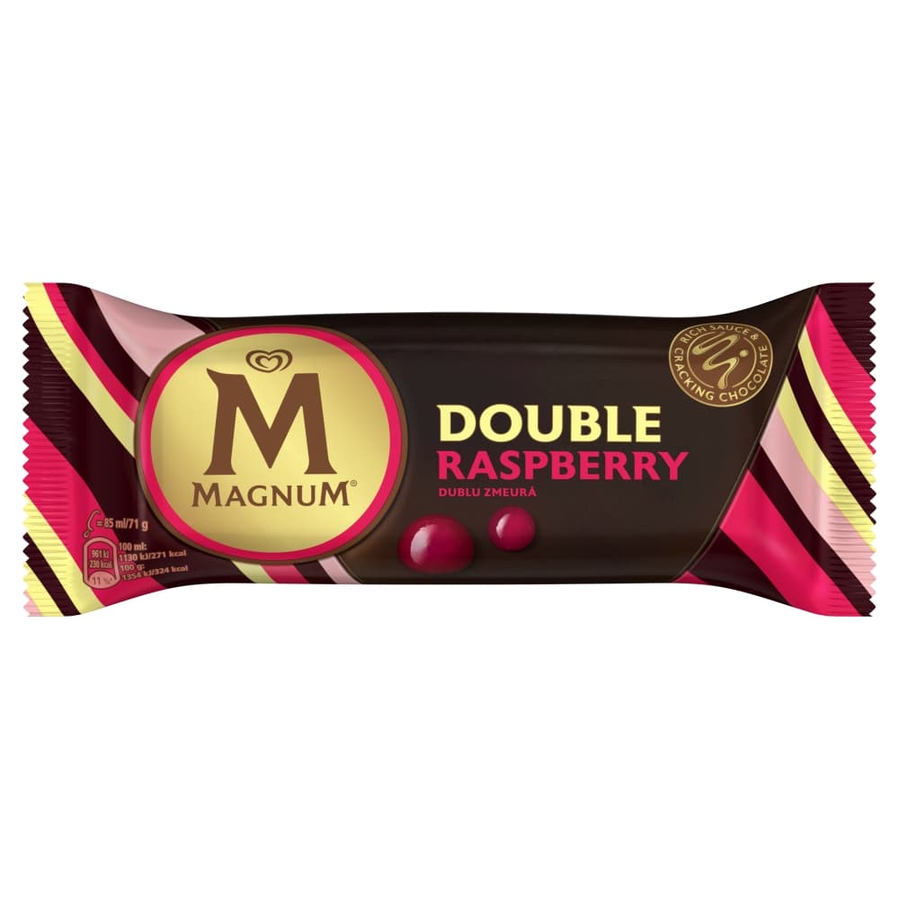 MAGNUM Lody malinowe w polewie Double Raspberry na patyku 85 ml