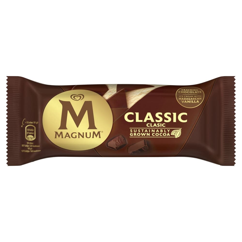 MAGNUM Lody waniliowe w polewie Classic na patyku 110 ml