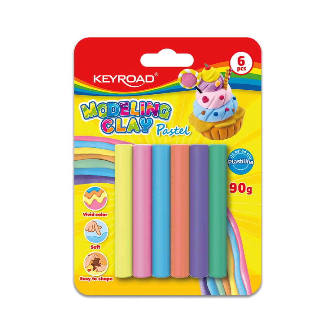 KEYROAD Plastelina pastelowa 6x15g