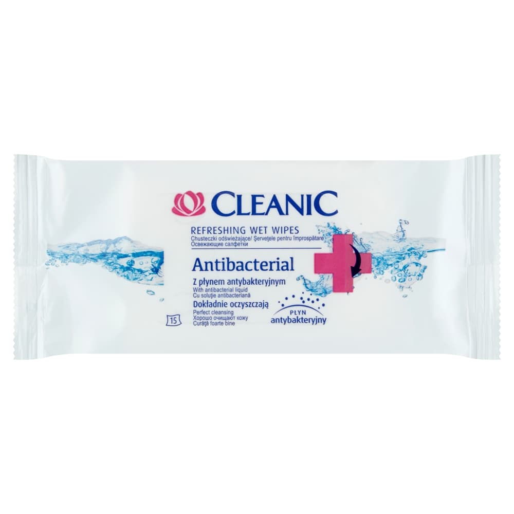CLEANIC Chusteczki antybakteryjne odświeżające 15 szt.