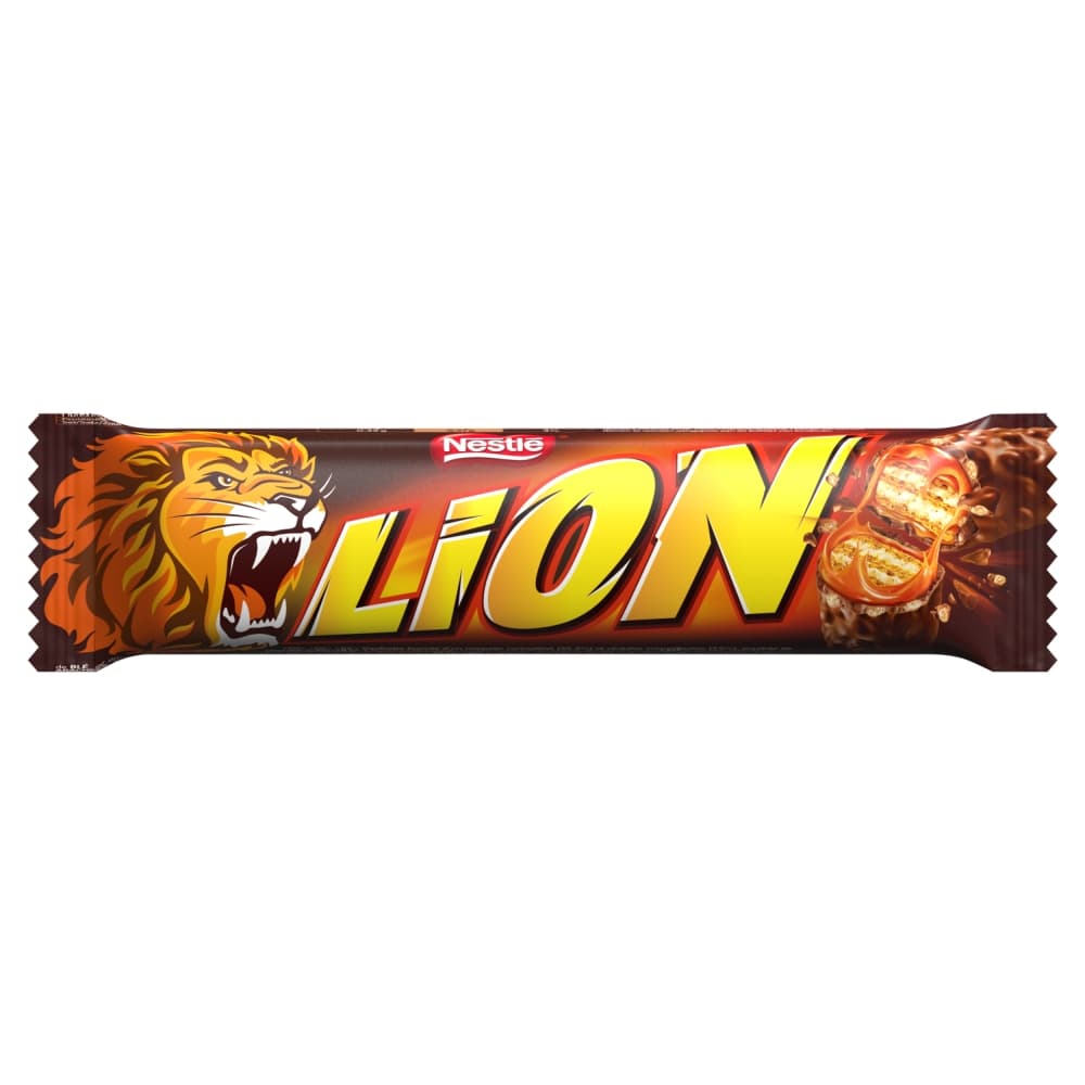LION Baton z karmelem i płatkami pszennymi oblany mleczną czekoladą 42g