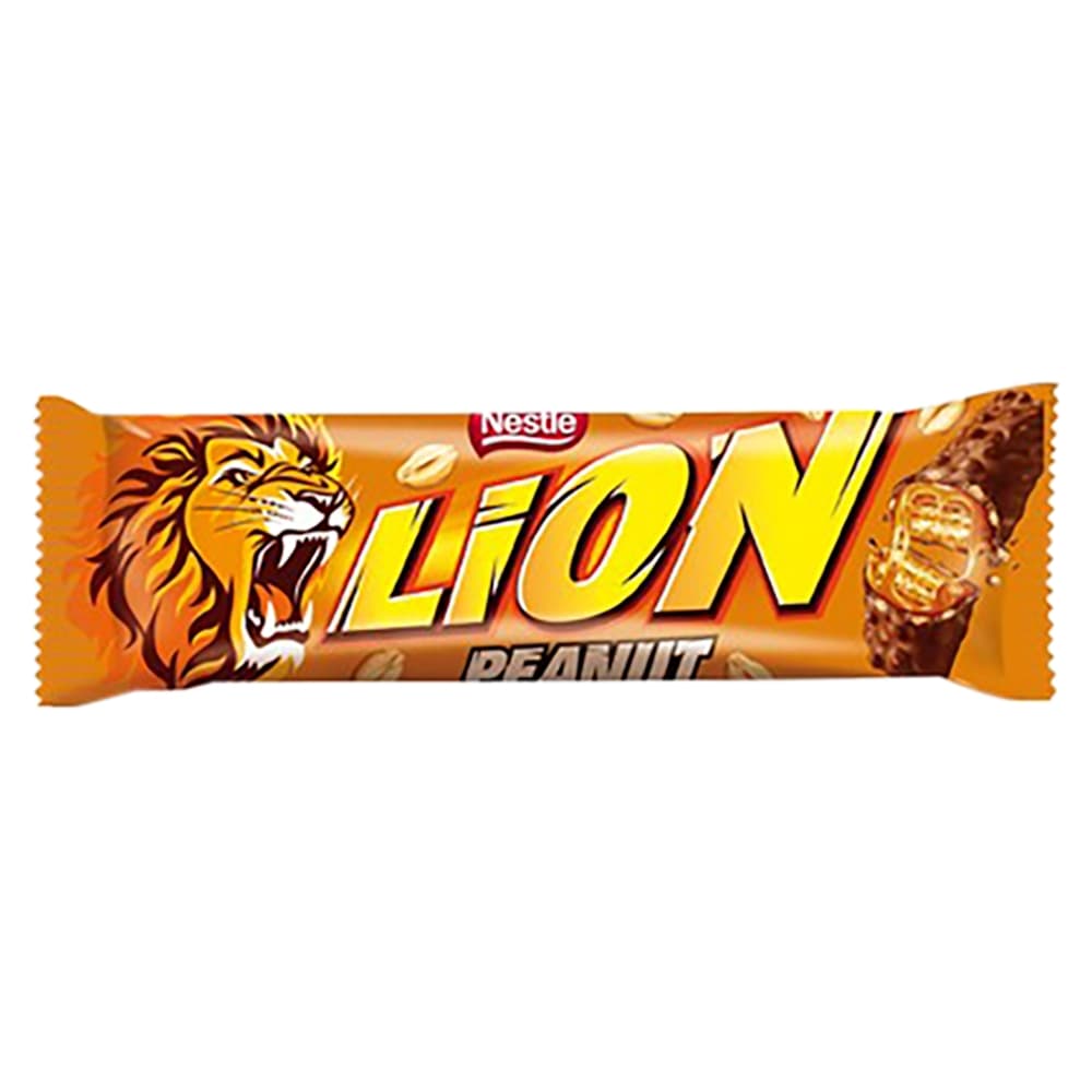 LION PEANUT Baton z karmelem płatkami pszennymi oblany czekoladą mleczną 41g