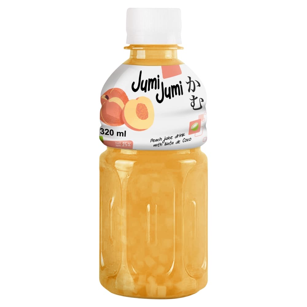 JUMI JUMI Napój brzoskwiniowy z kawałkami galaretki kokosowej nata de coco 320ml