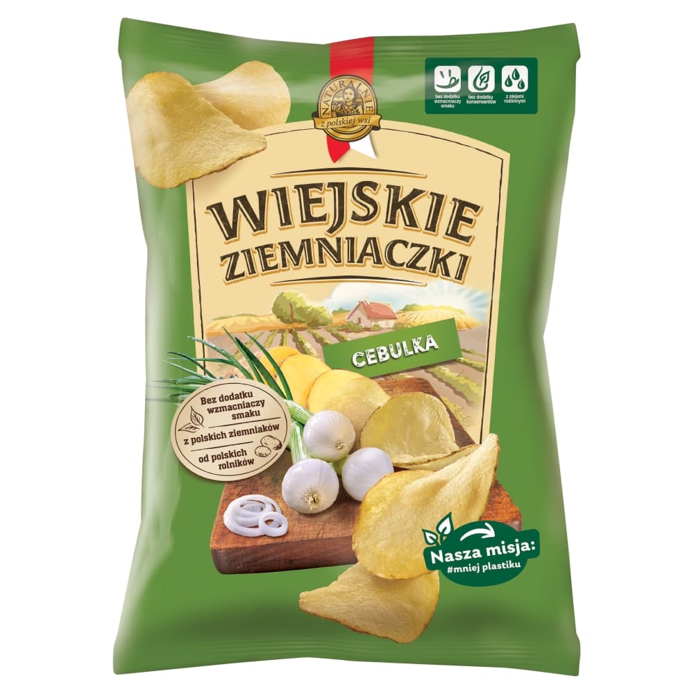 WIEJSKIE ZIEMNIACZKI Chipsy o smaku cebulki 130 g