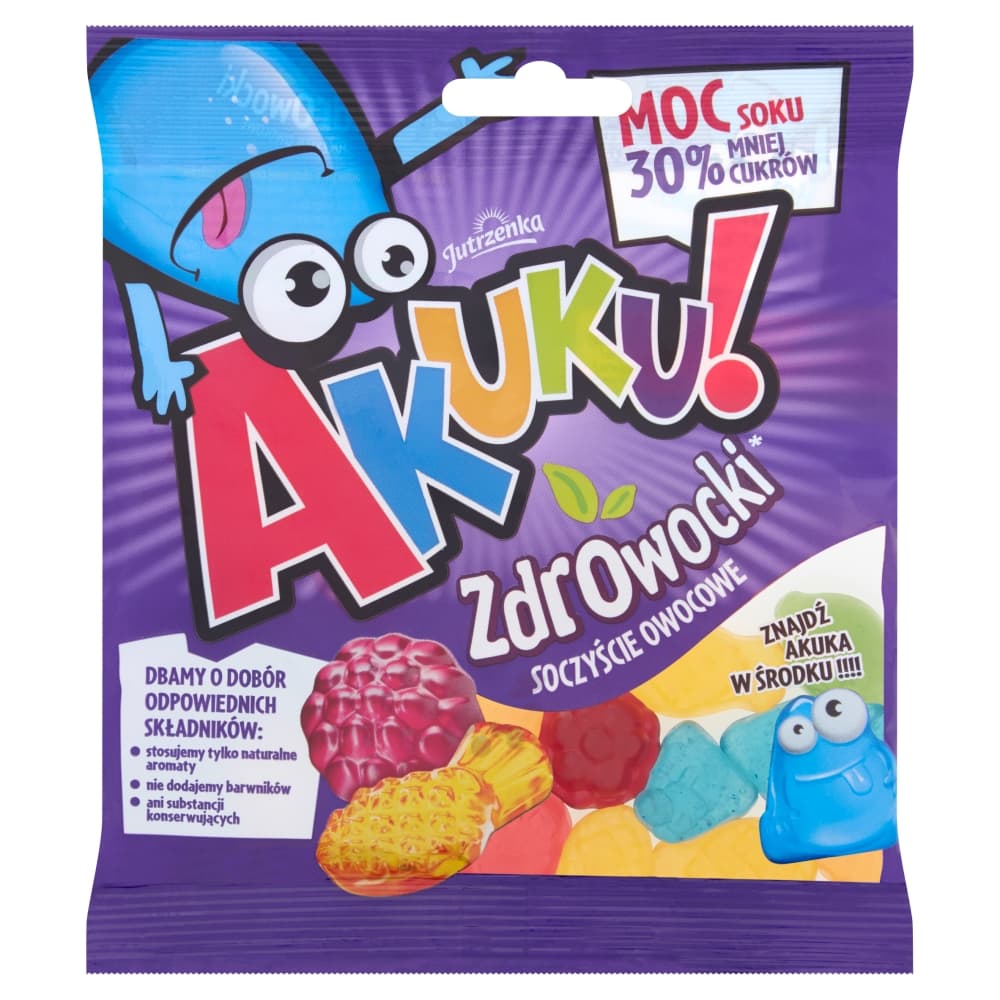 AKUKU Żelki zdrowocki o obniżonej zawartości cukru 90 g