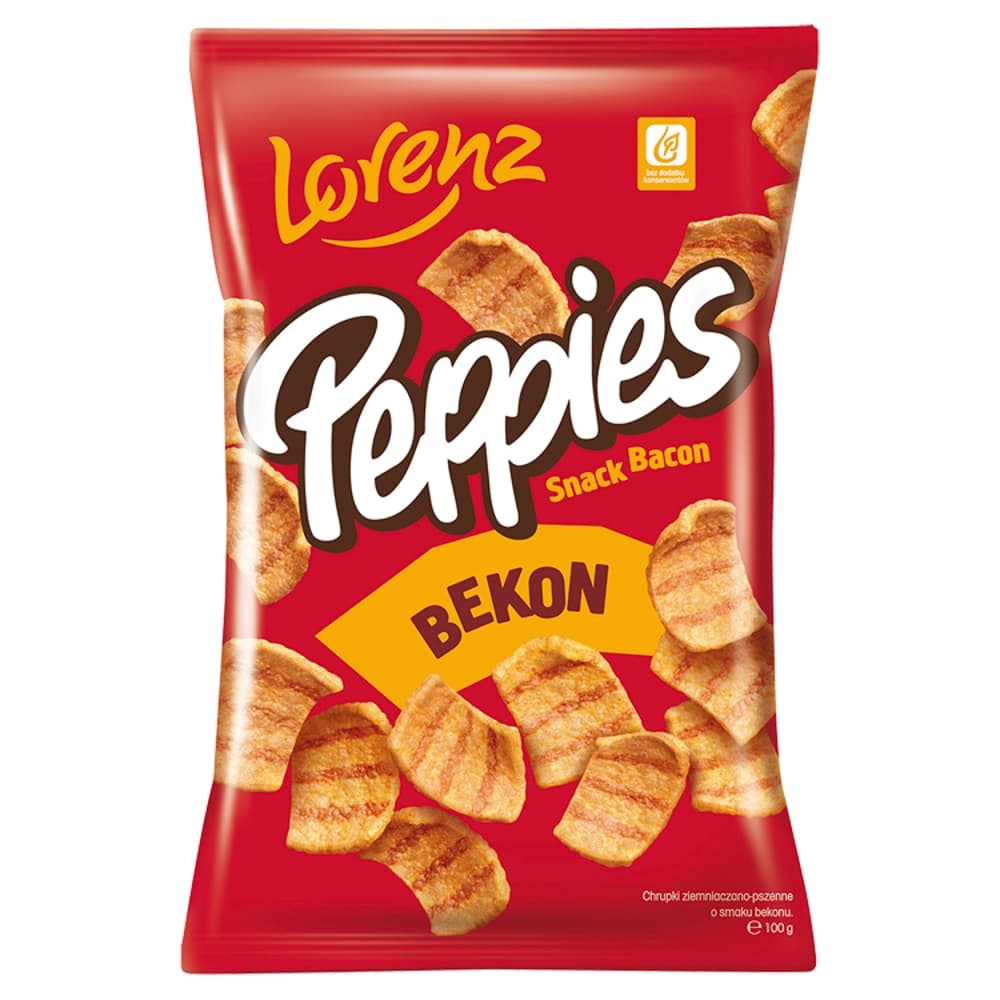 PEPPIES Chrupki o smaku bekonu 100 g