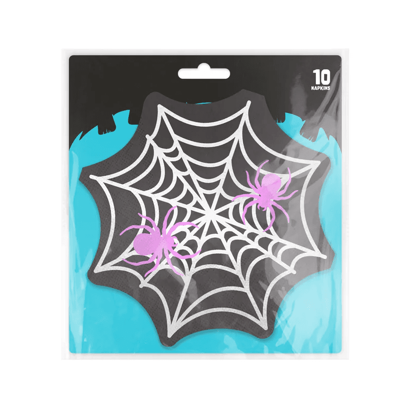 HALLOWEEN Serwetki w kształcie pajęczyny 10 szt.