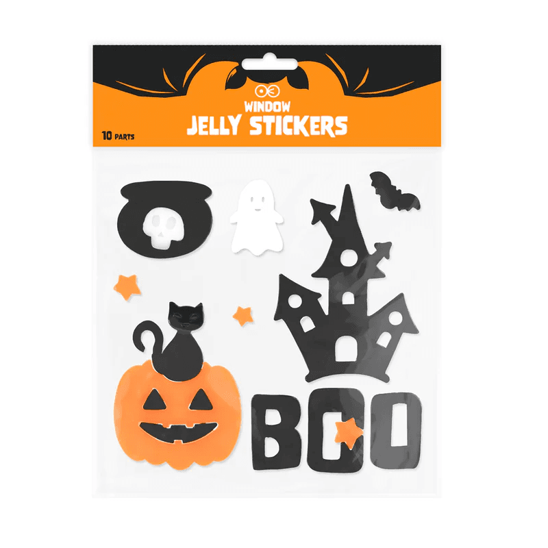 HALLOWEEN Naklejki żelowe na szybę Boo 1 szt.
