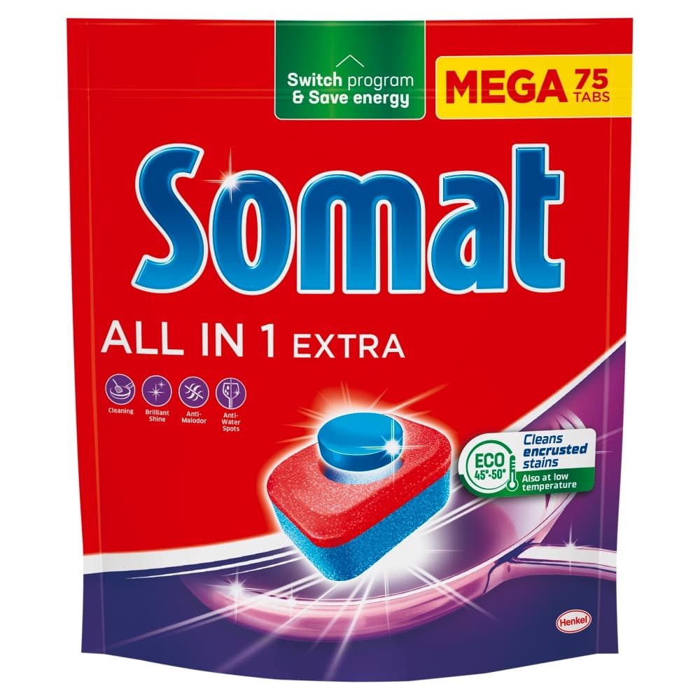 SOMAT ALL IN 1 EXTRA Tabletki do mycia naczyń w zmywarkach 75 szt.