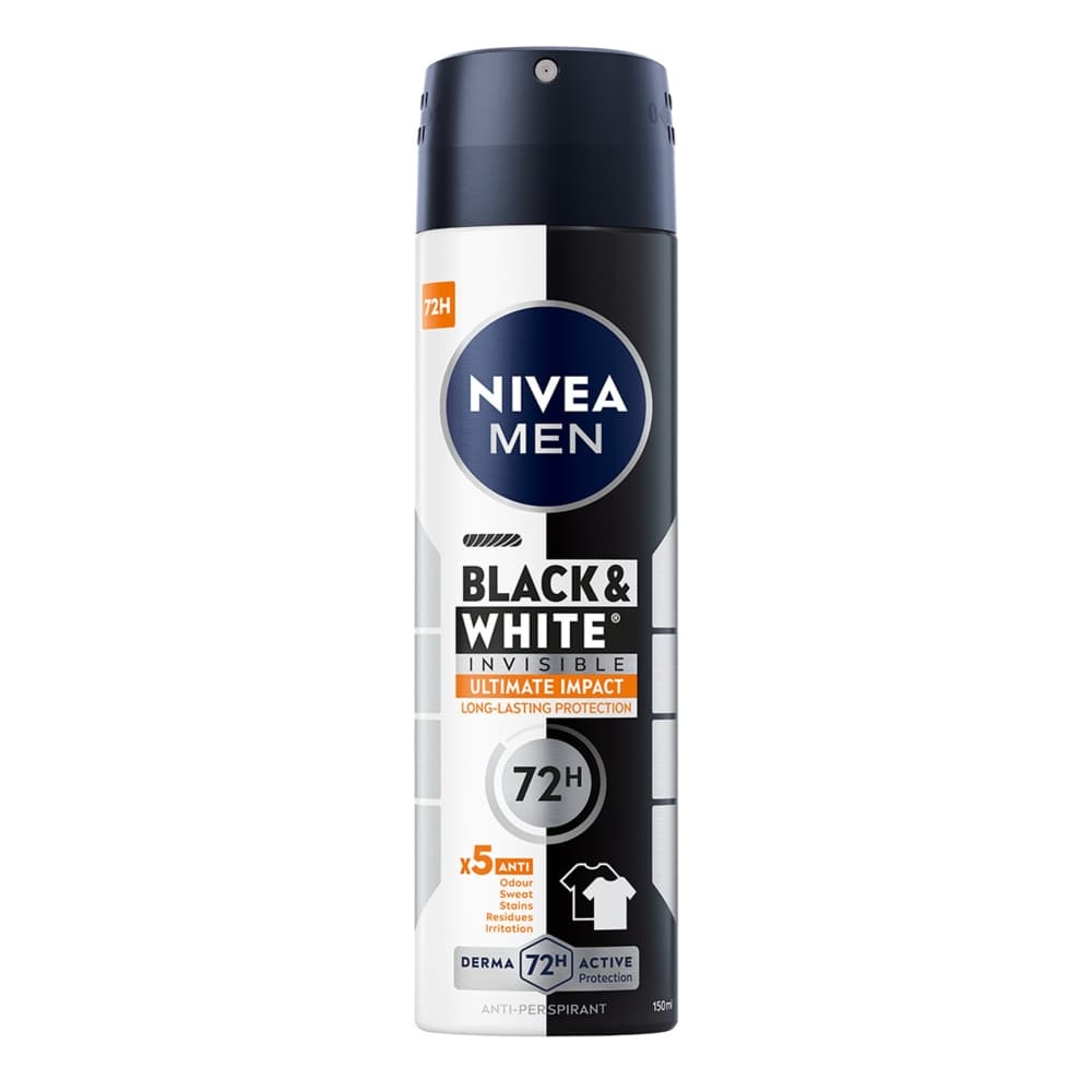 NIVEA BLACK&WHITE INVISIBLE Antyperspirant w aerozolu Ultimate Impact 150 ml