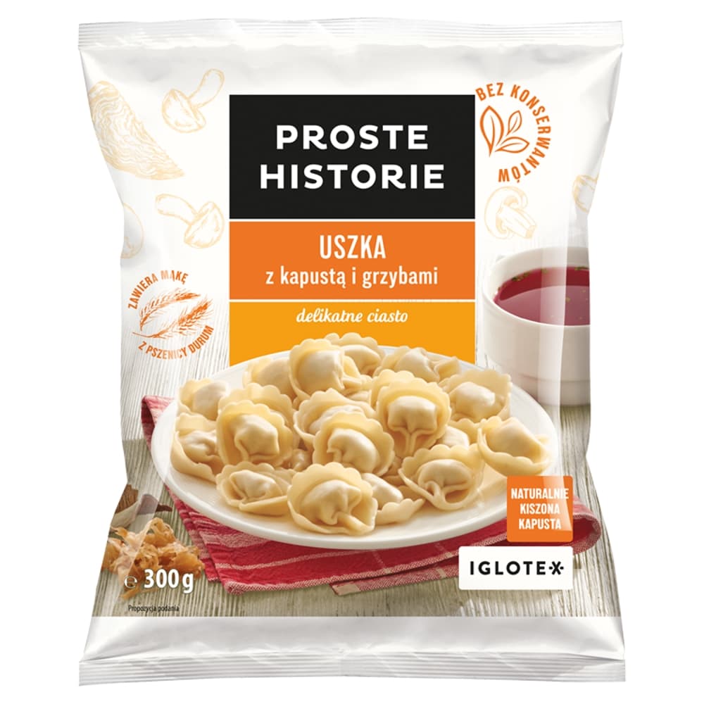 PROSTE HISTORIE Uszka z kapustą i grzybami mrożone 300 g