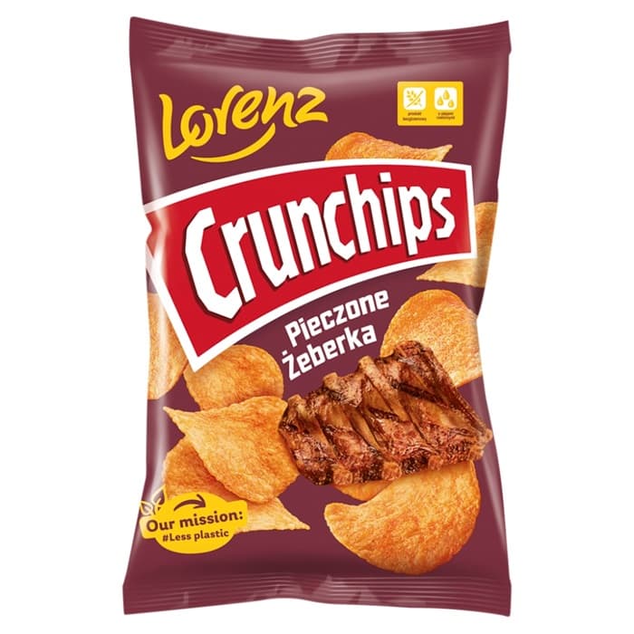 CRUNCHIPS Chipsy ziemniaczane o smaku pieczonych żeberek 140 g