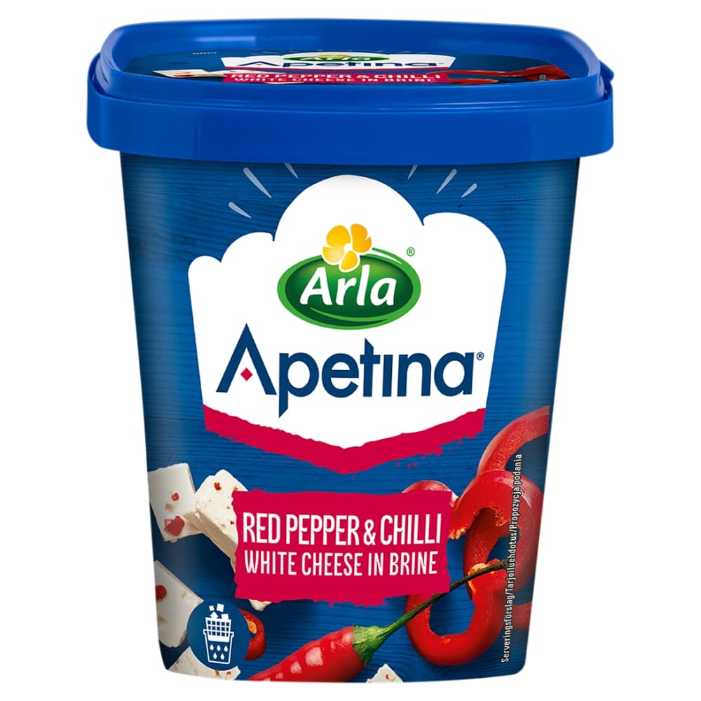 APETINA Ser biały śródziemnomorski w solance z czerwoną papryką chili 410 g