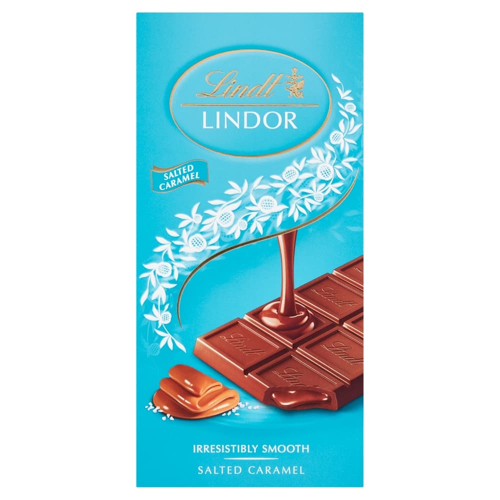 LINDT LINDOR Czekolada mleczna z solą morską i nadzieniem 100 g