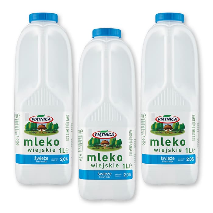 PIĄTNICA Mleko Wiejskie Świeże 2% x3