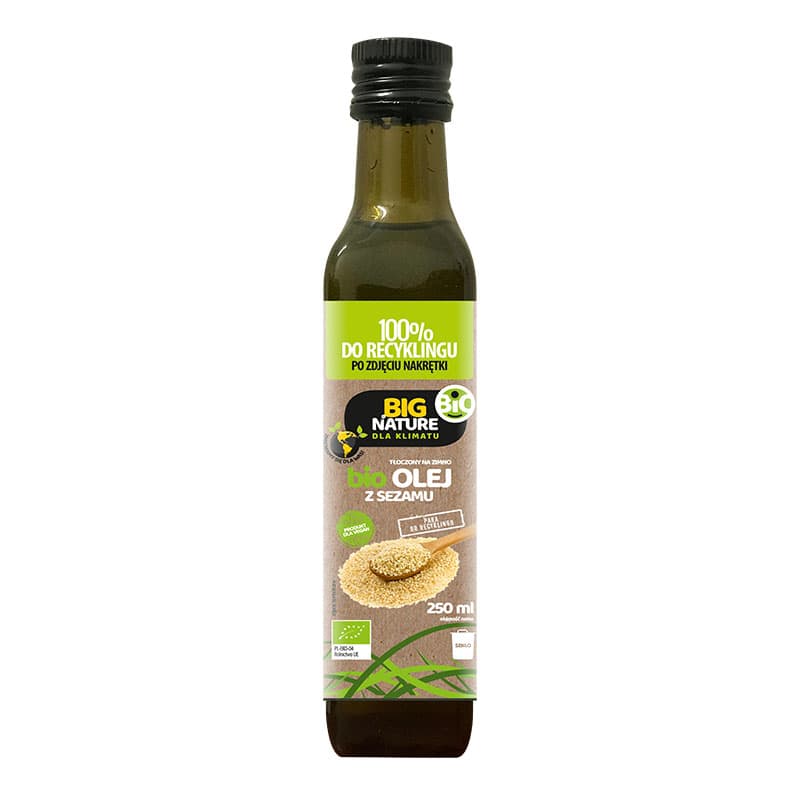 BIG NATURE Olej sezamowy tłoczony na zimno BIO 250 ml
