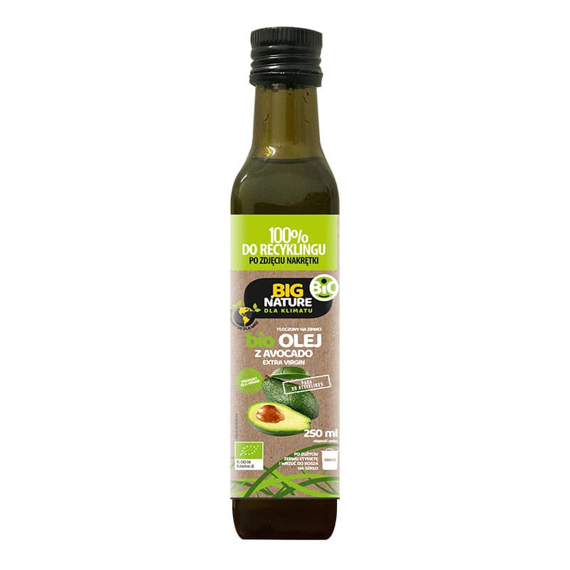 BIG NATURE Olej z awokado tłoczony na zimno BIO 250 ml