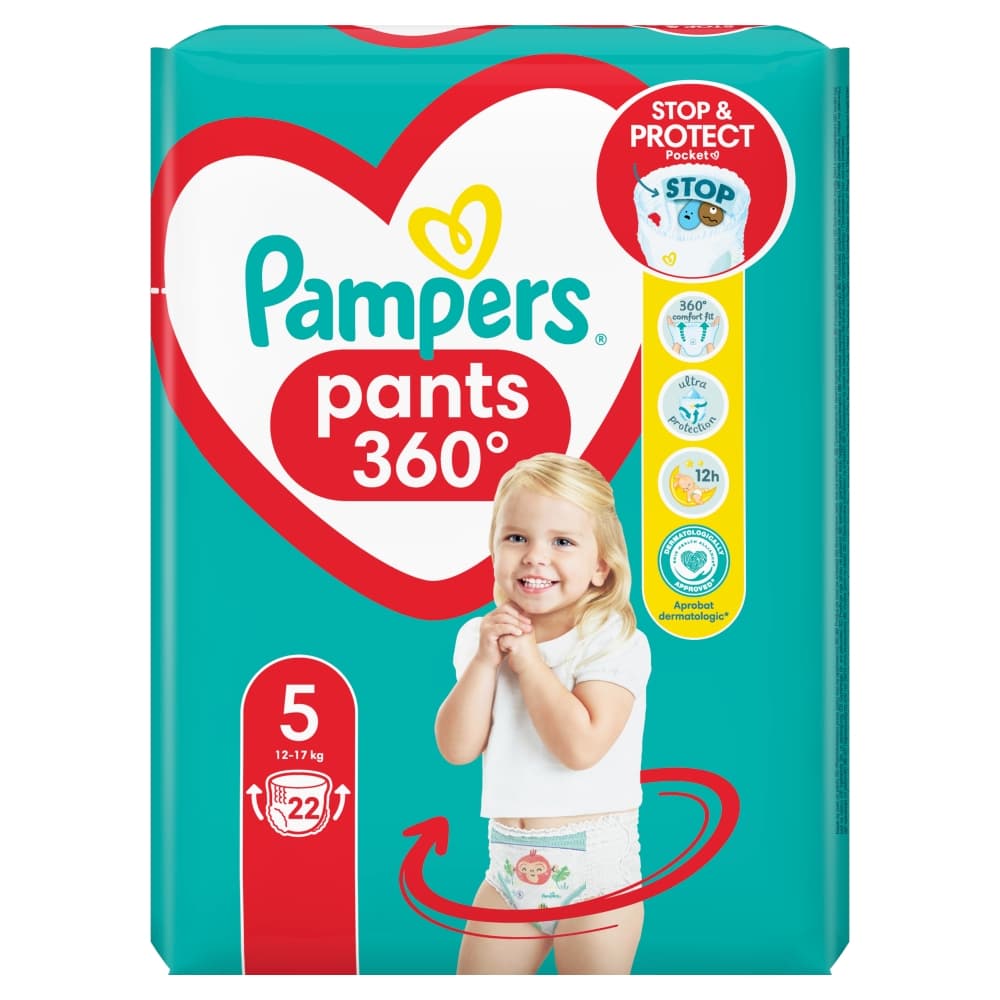 PAMPERS PANTS Pieluchomajtki rozmiar 5, 12-17 kg 22 szt.