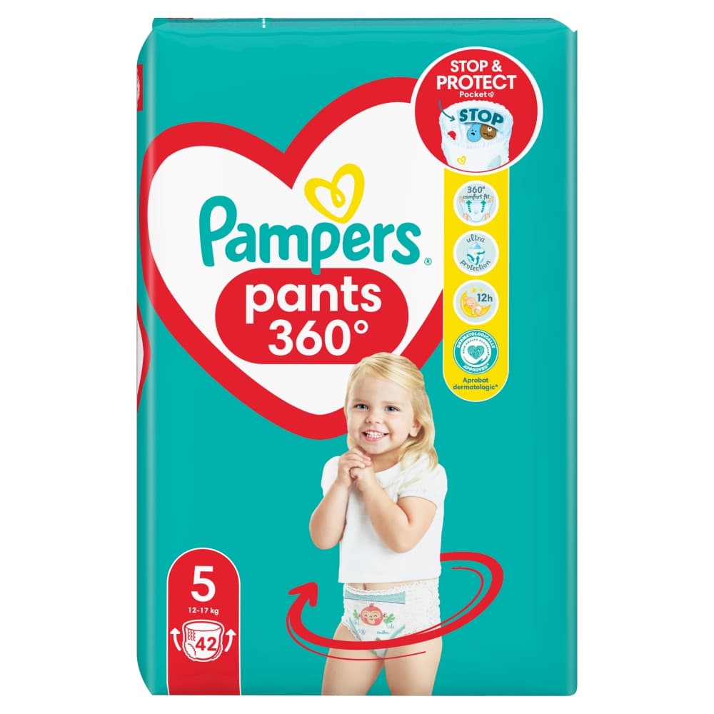 PAMPERS PANTS Pieluchomajtki rozmiar 5, 12-17 kg 42 szt.