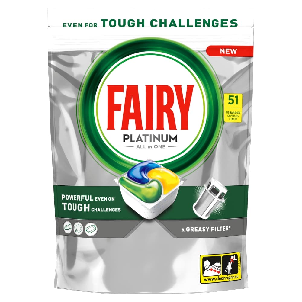 FAIRY PLATINUM ALL IN 1 Kapsułki do zmywarki Cytryna 51 szt.