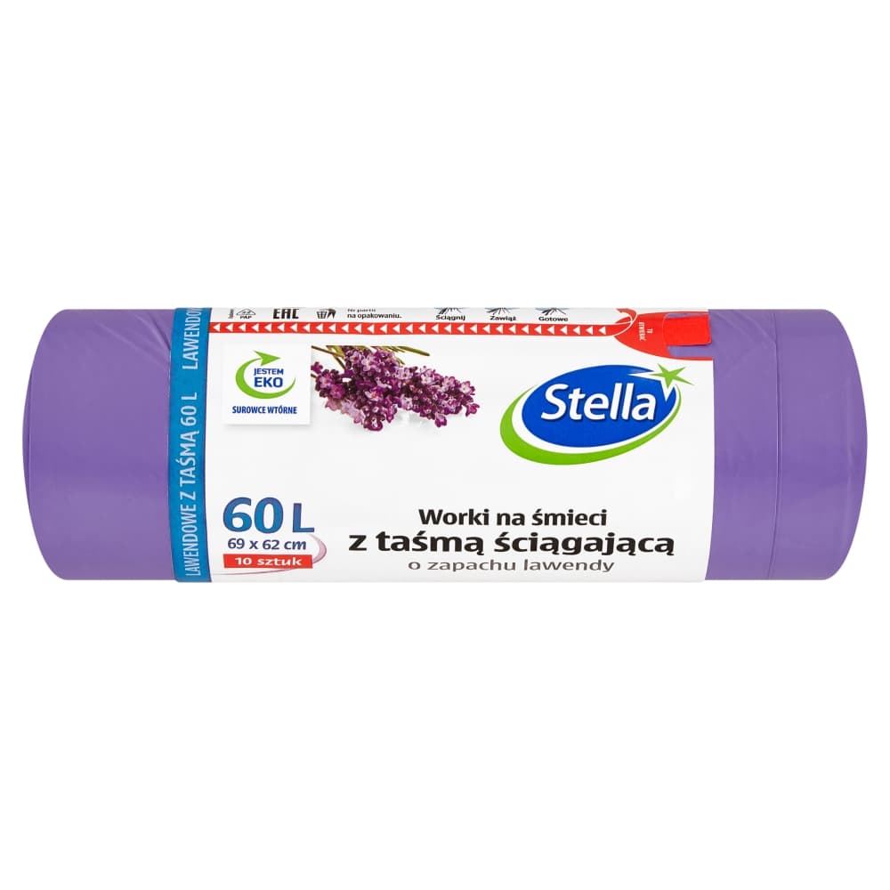 STELLA Worki na śmieci z taśmą o zapachu lawendy 60 l 10 szt.