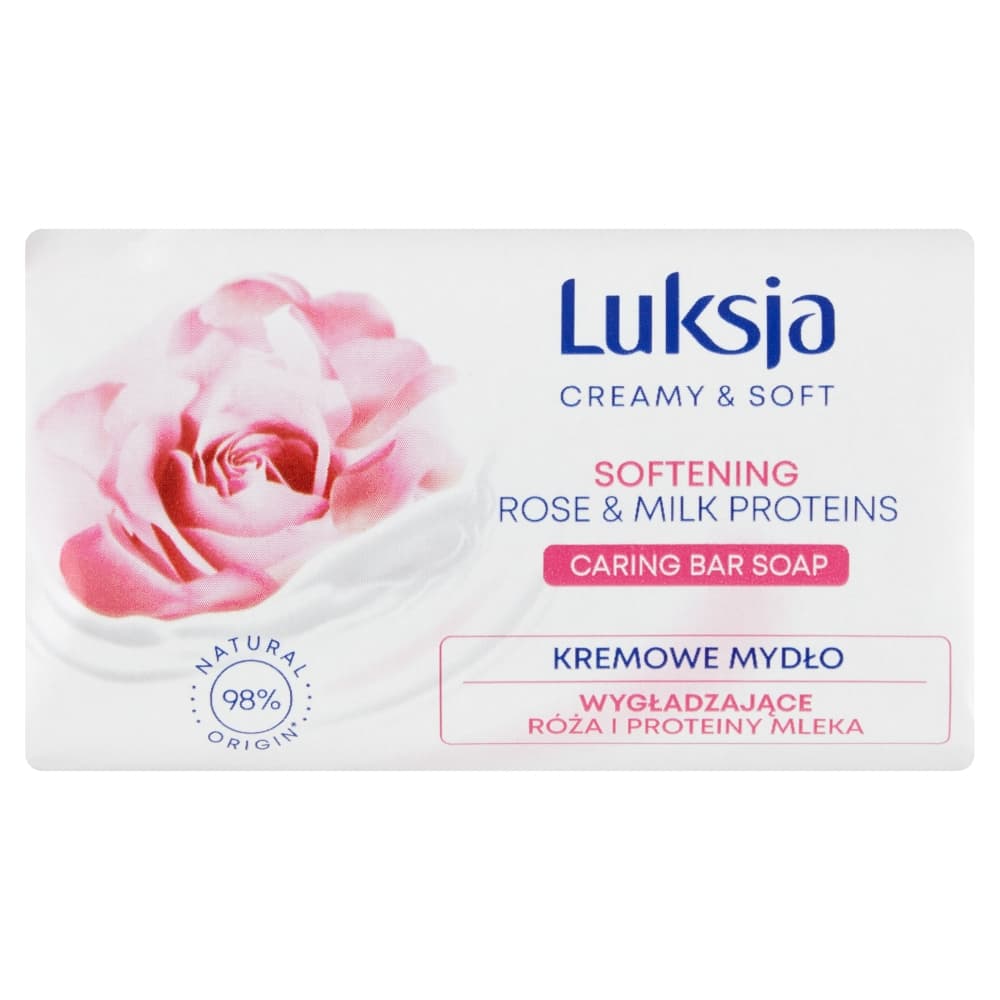 LUKSJA CREAMY & SOFT Kremowe mydło wygładzające róża i proteiny mleka 90 g