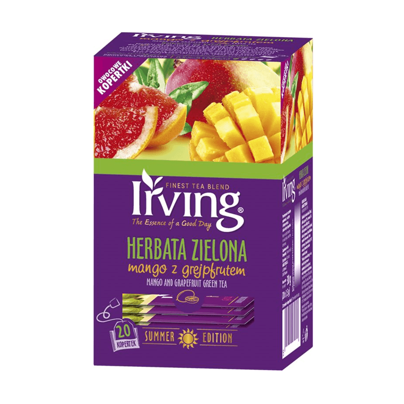 IRVING Herbata zielona mango z grejpfrutem 20 szt. 30 g